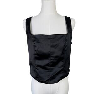 House of Harlow 1960 Satin Cropped Chic Zip Top US Women's L